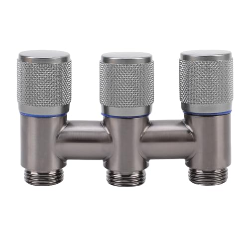 Sxhlseller 1 zu 3 Out Faucet Splitter, 3 Outlet -Schlauchsplitter Vielseitiger Gebrauch G1/2 Männlicher Faden für die Toilette (Gunmetal Grey) von Sxhlseller