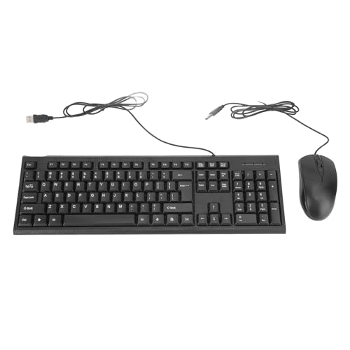 Sxhlseller 104-Tasten-USB-Kabel-Tastatur- und Maus-Kombination, rutschfest, Gaming-Büro, Plug-and-Play mit Fußpolstern von Sxhlseller