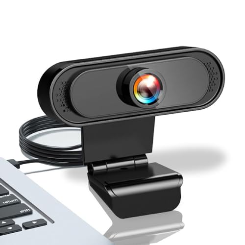 Sxhlseller 1080P Webcam mit Mikrofon, Full HD USB Computer Webkamera mit 45 Grad Verstellbarem Winkel, Mikrofon mit Geräuschunterdrückung, Plug and Play für Videoanrufe, Konferenzen für PC von Sxhlseller