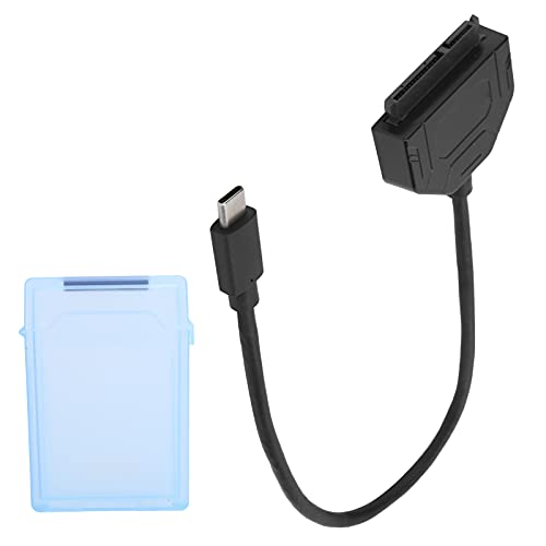 Sxhlseller 2,5-Zoll-SATA-Schnittstelle Typ-C USB 3.0-Festplattenkabel mit ABS-Materialschutzbox Geeignet für SSD-Festplatten mit Beliebiger Kapazität (Blau) von Sxhlseller