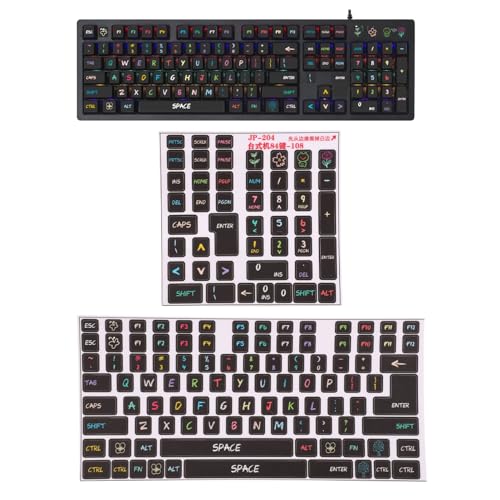 Sxhlseller 2 Stück Ersatz-Aufkleber für Englische Tastatur, PVC, Dekorativ, verschleiß- und Kratzfest, Aufkleber für Englische Tastatur, Geeignet für die Meisten Mechanischen Tastaturen von Sxhlseller