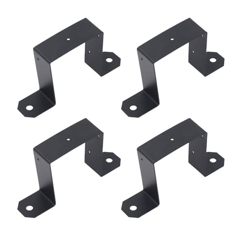 Sxhlseller 4-Pack-Kohlenstoffstahl 4x4 in Postklammern für Deck, Zaun und Pavillon-Hochleistungs-U-förmige Montage-Krawatten mit Schwarzem Pulverbeschichtungsvorgang, Einschließlich von Sxhlseller