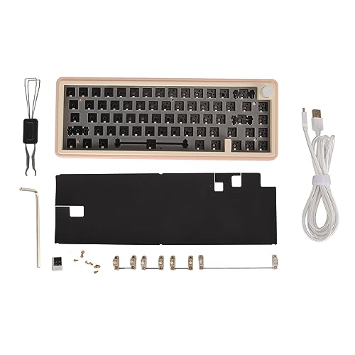 Sxhlseller DIY Mechanisches Tastatur-Kit, 67 Tasten mit RGB Wireless 2,4 G 5.0 Typ C Kabelgebunden, Hot-Swap-fähig, Kompaktes Layout (Rosa) von Sxhlseller