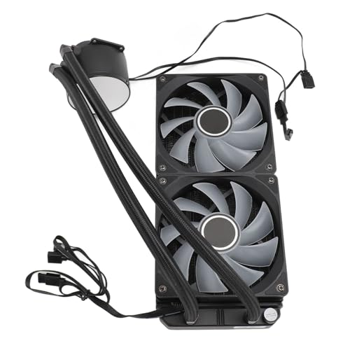 Sxhlseller Desktop -CPU -Kühllüfter, CPU Kühler Hochleistung 2400 U/Min Pumpengeschwindigkeit ARGB LIGHT Effekt Verhindert Leckage DC 12V für 1156 1200 1700 AM4 AM5 (BLACK) von Sxhlseller