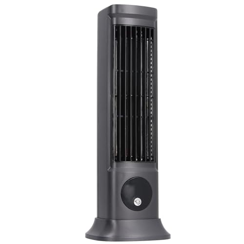 Sxhlseller Desktop Tischventilator USB Oszillierend Leise - 10 Zoll Kompakter Turmventilator mit 3 Geschwindigkeitsstufen einstellbar, Kleiner blattloser Kastenventilator mit Akku von Sxhlseller