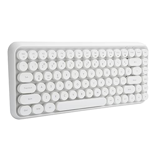 Sxhlseller Drahtlose Tastatur 84 Tasten Retro Round Keycap Gaming Bürobedarf 308I 10 Meter Klassischer Trend für Spiele und Büro Komfortabel Bunt (Elfenbeinweiß) von Sxhlseller