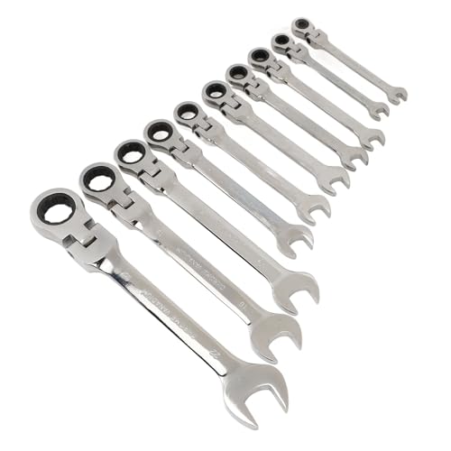 Sxhlseller Flex Head Ratcheting -Kombinationschlüssel Set, 1 Set 180 Grad Teleskop -Kopf Ratschen Kombinationschlüssel für Garage Projekte für Garage Projekte (10 Stücke gesetzt) von Sxhlseller