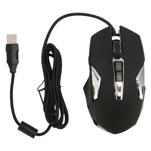 Sxhlseller Gaming-Maus mit Kabel, Ergonomischer Gamer-Laptop-PC, Optische USB-Computermäuse mit RGB-Hintergrundbeleuchtung, 7200 DPI Einstellbar, USB-Gamer-Mäuse, Computer-Laptop-PC (Black) von Sxhlseller