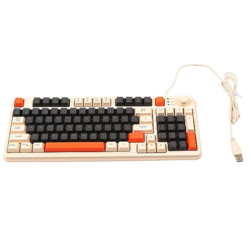 Sxhlseller Gaming-Tastatur, Kabelgebundene Tastatur, USB, 94 Tasten, LED-Hintergrundbeleuchtung, Ergonomische Klappbare Füße, Multimedia-Tasten, Kabelgebundene Tastatur für Desktop, Laptop von Sxhlseller