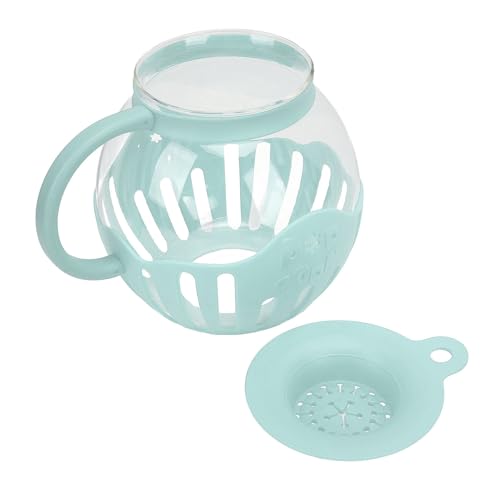 Sxhlseller Glasmikrowelle Popcornglas, Glas Mikrowelle Popcorn Popper Dual -Funktion Deckel Breit Mund Leicht zu Reinigen für Kinospielparty (GREEN) von Sxhlseller