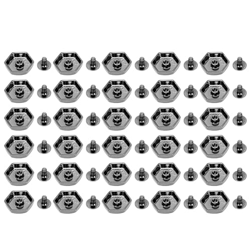 Sxhlseller Hex -verdrängte Nietschrauben, 30 Set von Hardware -Hex verdrängten Dekoration Nieten Hohe Festigkeit für Lederfahrzeuge (GRAY) von Sxhlseller