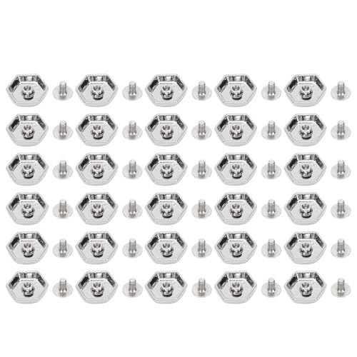 Sxhlseller Hex -verdrängte Nietschrauben, 30 Set von Hardware -Hex verdrängten Dekoration Nieten Hohe Festigkeit für Lederfahrzeuge (SILVER) von Sxhlseller