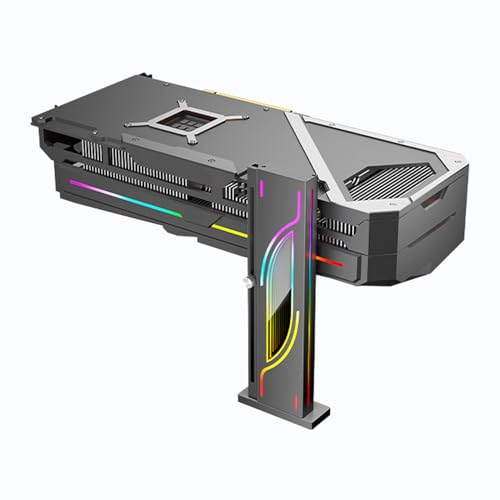 Sxhlseller Höhenverstellbare Argb GPU Support Halterung, 3Pin 5V PC Grafikkartenstandhalter, Anti SAG Klammer mit Magnetischer Basis, Vertikale GPU Mount für PC Grafikkarten (Black) von Sxhlseller