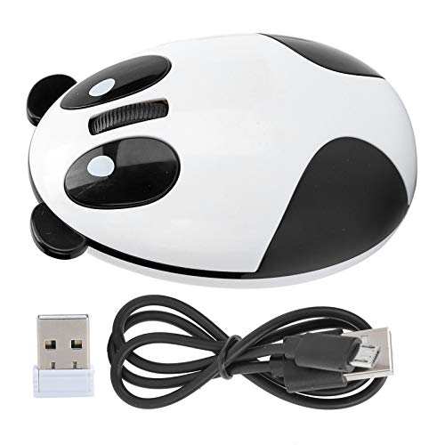 Sxhlseller Kabellose Maus, 2,4 GHz 1200 DPI Kabellose Optische Panda-Maus, Wiederaufladbare Leise Ergonomische Maus für Leises Arbeiten, Optische 3-Tasten-Maus für PC Computer Laptop von Sxhlseller