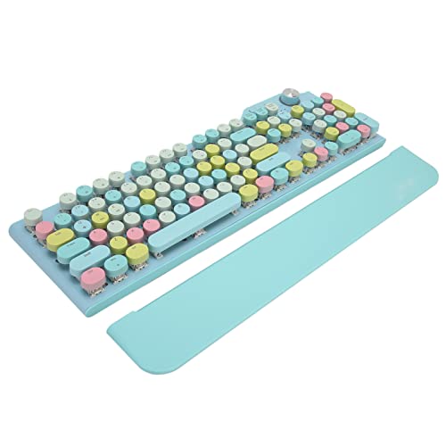 Sxhlseller Mechanische Gaming-Tastatur, LED-Hintergrundbeleuchtung, 107 Tasten, Hot-Swap-Tastatur, 2,4 GHz Kabellose Bluetooth-USB-C-Tastatur für Desktop-Laptop, Tablet, Spiel und Büro (Blau) von Sxhlseller