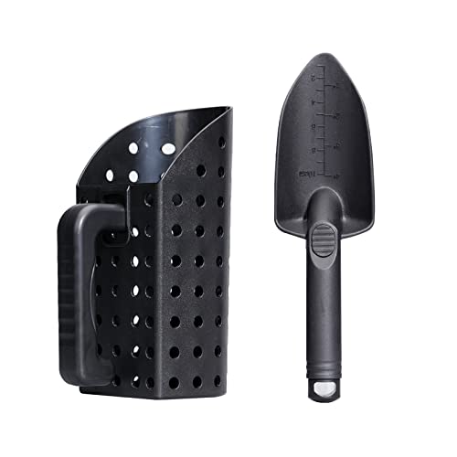 Sxhlseller Metalldetektierende Sandschaufel und Schaufel -Set - Leichte ABS -Plastikwerkzeuge für Strandschatzexplorationen - Ergonomisches Sifter & Trowel -Kit für Erwachsene und Kinder von Sxhlseller