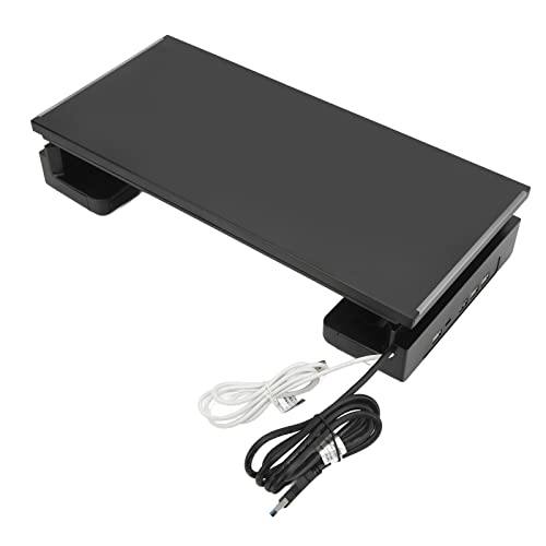 Sxhlseller Monitorständer-Riser, Regulierbare Länge USB3.0-Lade-Desktop-Riser, Klappbarer RGB-Desktop-Monitorständer mit Aufbewahrungsbox und Telefonhalter von Sxhlseller