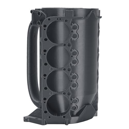 Sxhlseller Motorblock Kann Becher, Große Kapazität Kaffee -Teebecher Isoliert für Geburtstagsgeschenke für Autoliebhaber (Schwarz grau) von Sxhlseller