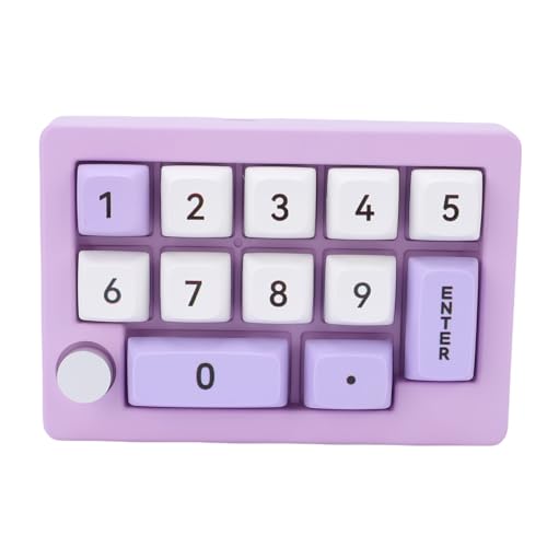 Sxhlseller Robuste Numerische Tastatur mit 12 Programmierbaren Tasten, Robuster Kabel -C -mechanischer Numpad für Laptop, 12 Beleuchtungsmodi, Support Key Hot Swap, Plug and Play (violett) von Sxhlseller
