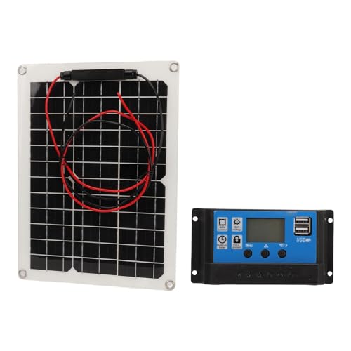 Sxhlseller Solarpanel Kit 15W 12 V 24 V, Wasserfest Solarbatterie mit Effizientem und Stabilem Controller, Umweltfreundlich, Solarladegerät für Mobiltelefone, Tabletten, Laptops, Outdoor von Sxhlseller