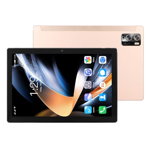 Sxhlseller Tablet 10,1 Zoll AndroidTablet PC, 4G LTE Computer Tablets 8GB RAM 256GB ROM, 5G WiFi Tablet mit FHD Großbildschirm, 7000mAh Akku Tablet 8MP 16MP Dual Kamera (Gold) von Sxhlseller