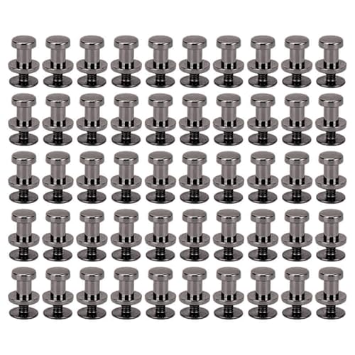 Sxhlseller Tasten Ersetzen, Zinklegierung Einfache Installation Klinknagels Taste 6,5 Mm 50 Set für Schuhe (GRAY) von Sxhlseller