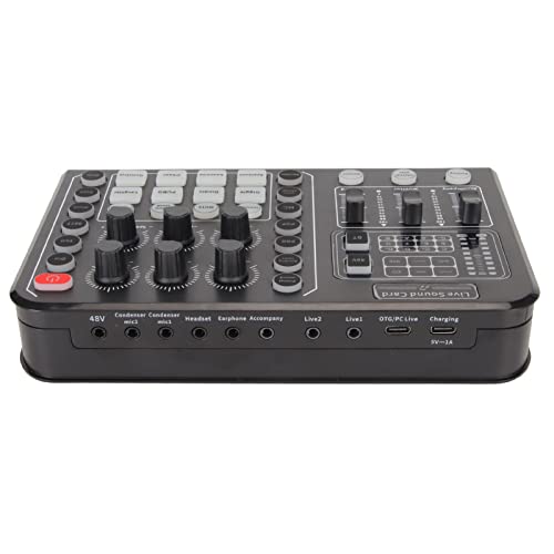 Sxhlseller Voice Changer Sound Card, Small Live Sound Card Plug and Play -Rauschunterdrückungsunterstützung Clear Signal mit 15 Soundeffekten für den Podcast für Telefon von Sxhlseller