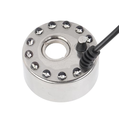 Sxhlseller Wasserverstärker Nebel, Zinzenlegierung 16mm Plattennebelmacher DC 12 Farb -LED -Lampen Tragbar für Garten (EU-Stecker) von Sxhlseller