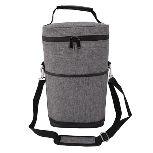 Sxhlseller Weinschutzbeutel, Lecksicherer Weinträger 2 Flaschenkapazität Leinwand mit Verstellbarem Schultergurtgriff für die Weinprobe für die Reise (GREY) von Sxhlseller