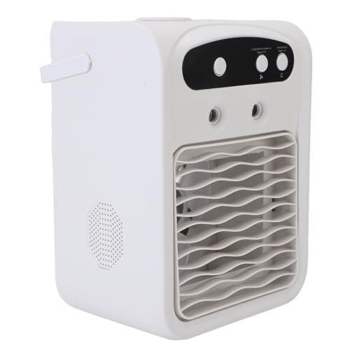 Sxhlseller Wiederaufladbarer USB-Desktop-Luftkühler mit Luftbefeuchter, 1000ml Wassertank, leiser persönlicher Mini-Luftkühler-Ventilator für Schlafzimmer, Büro, Innenräume und Reisen (WHITE) von Sxhlseller