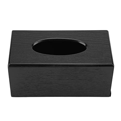 Tissue Box aus Holz, Rechteckige Tissue Box Serviettenhalter, Eleganter Papierspender Schreibtisch Organizer, Tissue Aufbewahrungsbox für Wohnzimmer Schlafzimmer Küche (Schwarz) von Sxhlseller