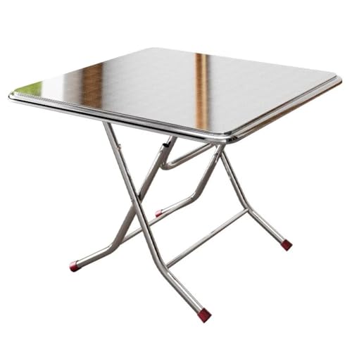 Sxlawesom Edelstahltisch Klapptisch für drinnen und draußen, Brettspiele und Camping Picknicktisch(60x60x75cm) von Sxlawesom