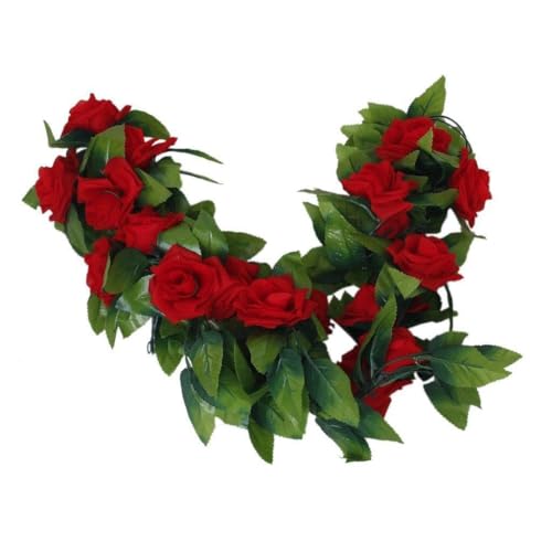 Sxmrmnx 2X Kuenstliche Rose Kranz Hochzeit Zuhause Garten (Rot) von Sxmrmnx
