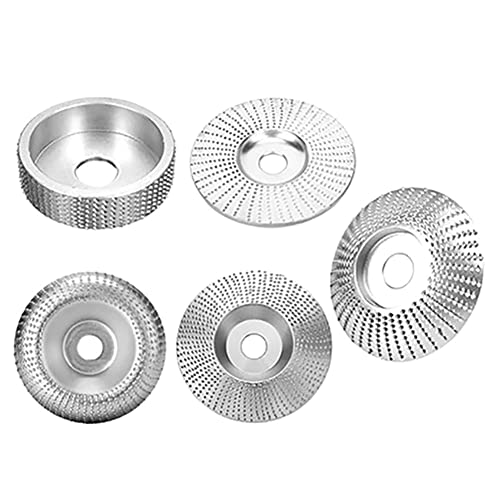 Sxmrmnx 5 STÜCKE Holzschleifen Polierscheibe Schleifen Holzschnitzwerkzeuge Schleifscheibenwerkzeug für Winkelschleiferbohrung (22 Mm) Silber von Sxmrmnx