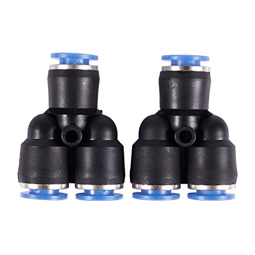 Sxmrmnx 6 mm bis 6 mm Y Shaped Push In Steckverbinder Druckluft-Armaturen, 2 Stueck Sxmrmnx 6 mm bis 6 mm Y Shaped Push In Steckverbinder Druckluft-Armaturen, 2 Stueck von Sxmrmnx