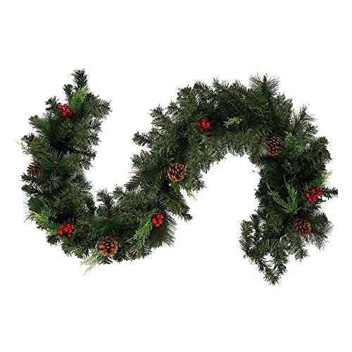 Sxmrmnx 6FT (1.8M) Weihnachtsgirlande Dekoration, Realistisches Girlandendekor mit Tannenzapfen, für Weihnachtsbaum Kamine Treppen TüRen von Sxmrmnx