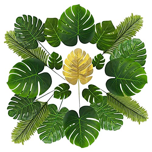 Sxmrmnx 84 StüCk Faux BläTter Tropische KüNstliche BläTter mit Stielen für Hawaiian Luau Party, Hochzeit Feier, Tisch Dekoration Sxmrmnx 84 StüCk Faux BläTter Tropische KüNstliche BläTter mit Stielen für Hawaiian Luau Party, Hochzeit Feier, Tisch Dekoration von Sxmrmnx