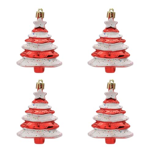 Sxmrmnx 8x6cm 4er Pack Weihnachtskugeln Sonderform Christbaumschmuck Requisiten Geschenk Kunststoff Bemalt Weihnachtsbaum Rot Sxmrmnx 8x6cm 4er Pack Weihnachtskugeln Sonderform Christbaumschmuck Requisiten Geschenk Kunststoff Bemalt Weihnachtsbaum Rot von Sxmrmnx