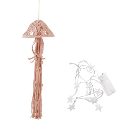 Sxmrmnx Boho Makramee, Handgefertigt, Gewebtes Ornament mit Lichterkette, Quallen- zum Aufhängen, Dekoration C Sxmrmnx Boho Makramee, Handgefertigt, Gewebtes Ornament mit Lichterkette, Quallen- zum Aufhängen, Dekoration C von Sxmrmnx