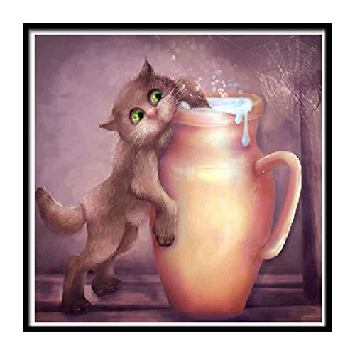 Sxmrmnx DIY Voll Kreis Diamant Malerei Dekoration Kunst im Hotel BüRo Dekoration und Geschenke Katze Stiehlt Creme Sxmrmnx DIY Voll Kreis Diamant Malerei Dekoration Kunst im Hotel BüRo Dekoration und Geschenke Katze Stiehlt Creme von Sxmrmnx