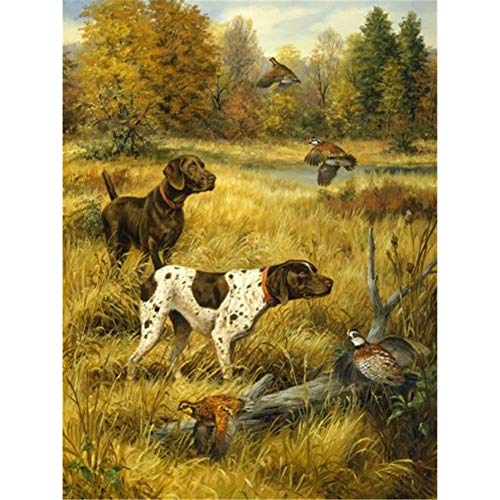 Sxmrmnx Diamant Stickerei Tier Diamant Hund Fasan DIY Diamant Malerei Kreuz Stich von Sxmrmnx