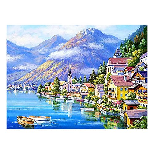 Sxmrmnx Malen Nach Nummer Kits für Erwachsene auf Leinwand 16 X 20 DIY Acryl Malerei Kit für Kinder und Erwachsene AnfäNger - Kleine Boot Stadt Sxmrmnx Malen Nach Nummer Kits für Erwachsene auf Leinwand 16 X 20 DIY Acryl Malerei Kit für Kinder und Erwachsene AnfäNger - Kleine Boot Stadt von Sxmrmnx