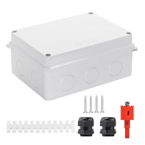 Sxmrmnx Schaltkasten, Wasserdichter Außenkasten IP65 Anschlusskasten mit Reservierten Löchern, Projektkasten Netzkabelgehäuse Sxmrmnx Schaltkasten, Wasserdichter Außenkasten IP65 Anschlusskasten mit Reservierten Löchern, Projektkasten Netzkabelgehäuse von Sxmrmnx