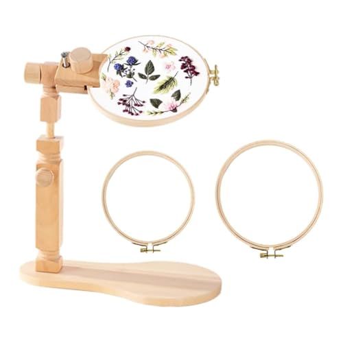 Sxmrmnx Verstellbarer Stickrahmenständer mit 2 Stickrahmen À 6 und 7, Massiver Handpolierter Halter Aus Naturholz für Nähprojekte Sxmrmnx Verstellbarer Stickrahmenständer mit 2 Stickrahmen À 6 und 7, Massiver Handpolierter Halter Aus Naturholz für Nähprojekte von Sxmrmnx