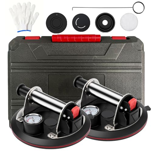 2er Set Saugheber - 8" Vakuum Saugheber, Fliesenheber Saugheber, Glassauger Saugheber, mit Manometer & Ganzstahlgriff & Tragbare Aufbewahrungsbox, Tragkraft Max.200KG, für Glas,Fliesen,Marmor 2er Set Saugheber - 8" Vakuum Saugheber, Fliesenheber Saugheber, Glassauger Saugheber, mit Manometer & Ganzstahlgriff & Tragbare Aufbewahrungsbox, Tragkraft Max.200KG, für Glas,Fliesen,Marmor von Sxnmmweu