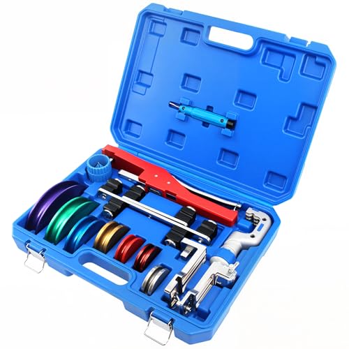 Rohrbiegegerät Satz, Manual Rohrbieger 1/4"-7/8", 90°-Ratschen-Rohrbiegewerkzeug, Kann in Beide Richtungen Gebogen Werden, mit 7 Rohrbiegematrizen und Rohrbiegeadaptern,für HVAC-Projekte, Kupferrohre von Sxnmmweu