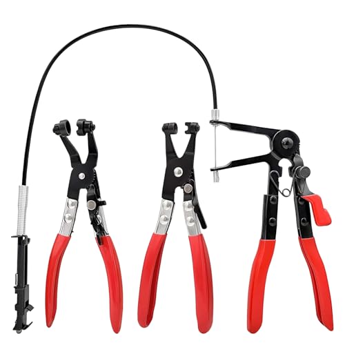 Schlauchklemmenzange 3-Teiliges Set - Schlauchschellenzange Set Einschließlich Feder & Gerader Hals & Gebogener Hals Schlauchschellen Zange Geeignet für Die Fahrzeugwartung Schlauchklemmenzange 3-Teiliges Set - Schlauchschellenzange Set Einschließlich Feder & Gerader Hals & Gebogener Hals Schlauchschellen Zange Geeignet für Die Fahrzeugwartung von Sxnmmweu