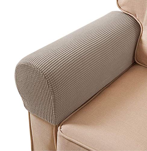 Sofa Armlehnenschutz für Sessel, Sofas, Anti-Rutsch-Sessel, 2 Stück/Set Fleece Premium Armlehnenbezüge Dehnbar Stuhl Sofa Couch Armschutz Stretch Fit (Sand) von Sxspace