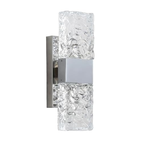 Sxtiger Nordic Kristall Wandleuchte, Moderne Silberne Transparente Kristall LED Wandleuchte Lampe, für Wohnzimmer Schlafzimmer Küche Flur Innenbeleuchtung (3-Farbige LED) von Sxtiger