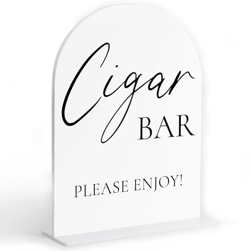 Zigarren-Bar-Schild, weißer Bogen aus Acryl, Hochzeitsschilder für Zeremonie und Empfang, Zigarren-Lounge-Dekor, Brautparty-Dekoration, Tafelaufsatz, Tischdekoration, Party für Braut und Bräutigam 1 Zigarren-Bar-Schild, weißer Bogen aus Acryl, Hochzeitsschilder für Zeremonie und Empfang, Zigarren-Lounge-Dekor, Brautparty-Dekoration, Tafelaufsatz, Tischdekoration, Party für Braut und Bräutigam 1 von Sxurt